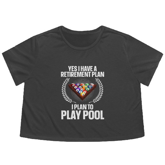 Cool Pool Design For Men Women Billiards Lover Flowy Cropped Tees