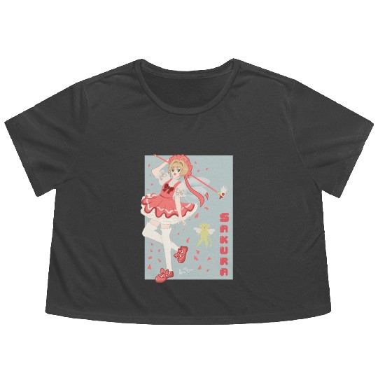 Sakura Card Captor Flowy Cropped Tees