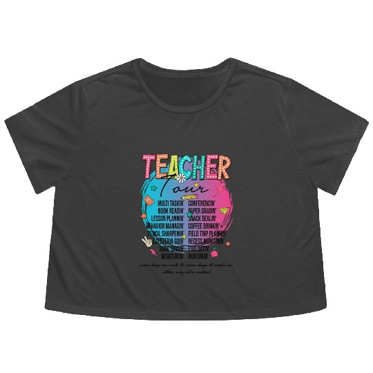 Teacher Tour Flowy Cropped Tees