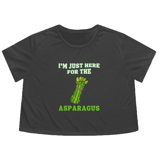 I'm just here for the Asparagus Green Asparagus Flowy Cropped Tees