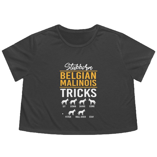 Funny Belgian Malinois Dog Training Flowy Cropped Tees