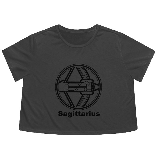 Sagittarius Zodiac Symbol Flowy Cropped Tees