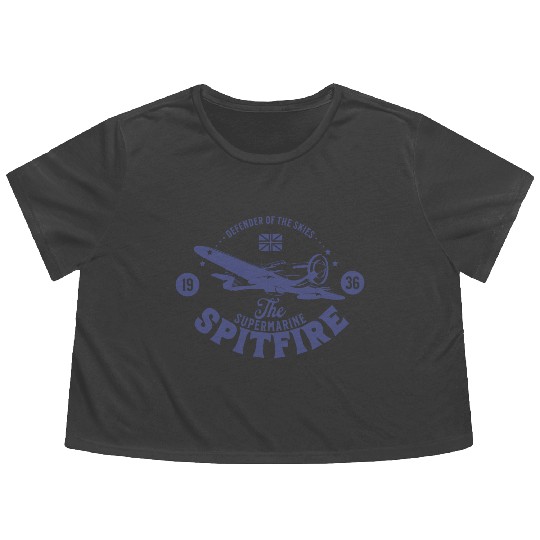Spitfire - Defender of The Skies | WW2 Plane Flowy Cropped Tees