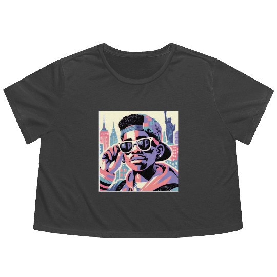 90's kid, retro vibes Flowy Cropped Tees