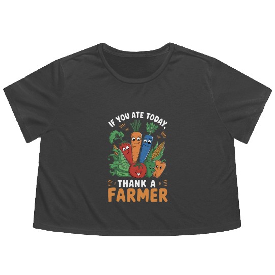 Farmers Market Farmer Agriculture Farming Food Flowy Cropped Tees