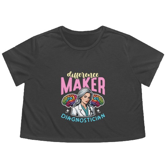 School Psych Difference Maker School Counselor Flowy Cropped Tees