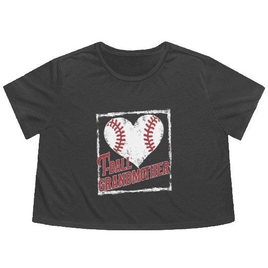 Baseball Grandma Grandmother Grandparents Day Flowy Cropped Tees
