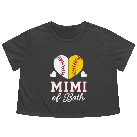 Baseball Grandma Grandmother Grandparents Day Flowy Cropped Tees