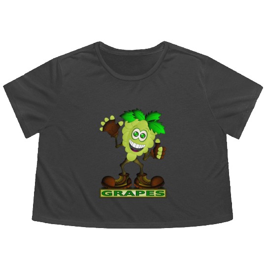 GREEN GRAPES Flowy Cropped Tees