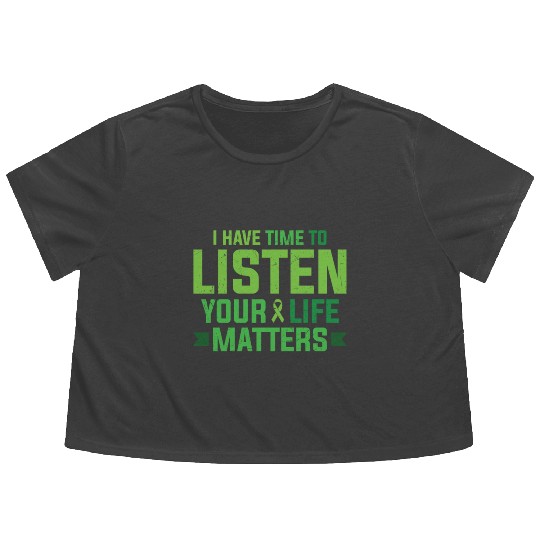 Fight The Stigma Butterfly Mental Health Flowy Cropped Tees