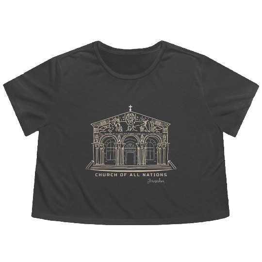 Jerusalem Church Nations Drawing Flowy Cropped Tees