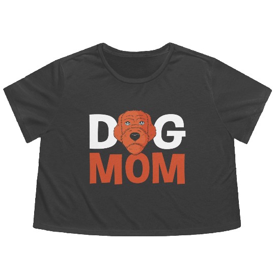 Mothers Day Dog Mom Wirehaired Pointing Griffon Flowy Cropped Tees