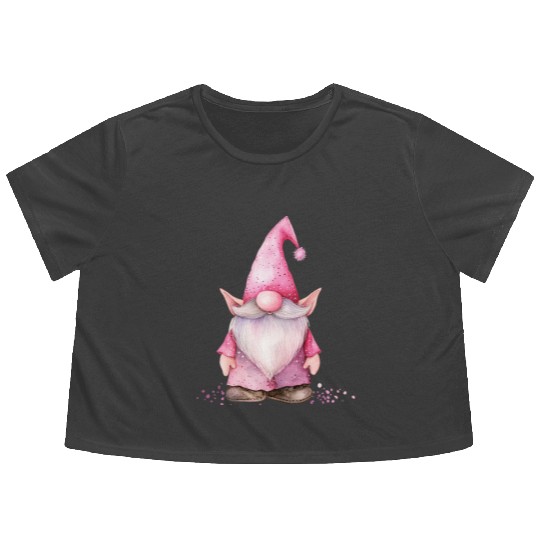 Pink Sparkle Gnome Clipart Images, Girly clipart, Flowy Cropped Tees
