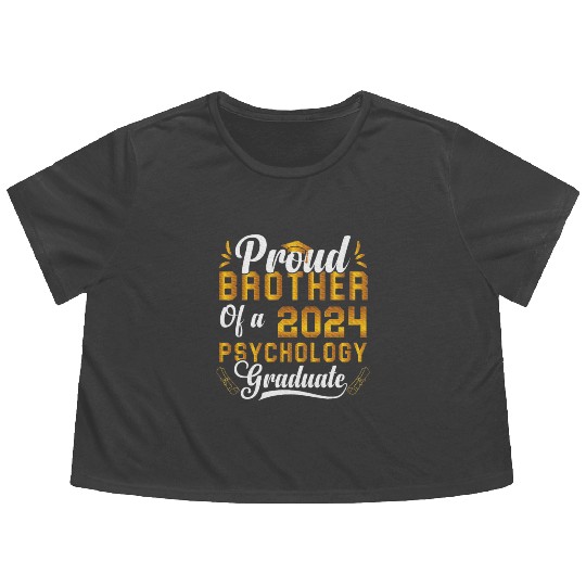 Proud Brother Of A 2024 Psychology Graduate Flowy Cropped Tees