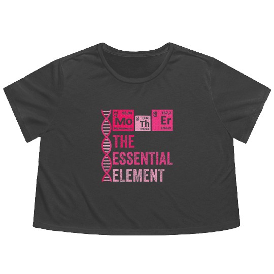 Mother Element Mom Chemistry Teacher Flowy Cropped Tees