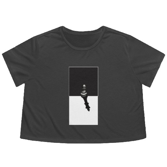 "Chess: Pawn Casts King's Shadow" Painting Flowy Cropped Tees
