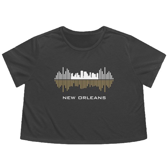 New Orleans City Sound Waves Flowy Cropped Tees