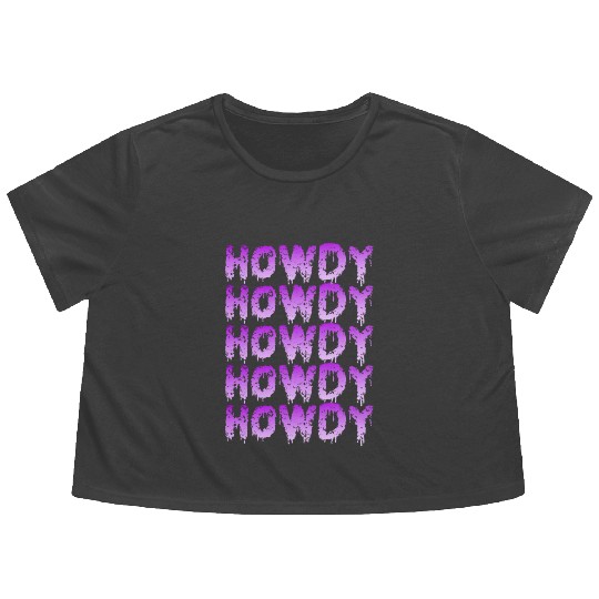 Western Country Texas Cowboy Hat Flowy Cropped Tees