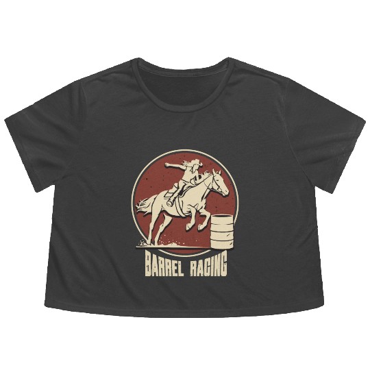Barrel Racing Gifts Flowy Cropped Tees