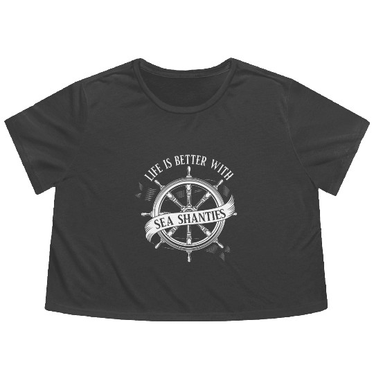 Sailor Meme Pirate Ship Ocean Sailing Flowy Cropped Tees