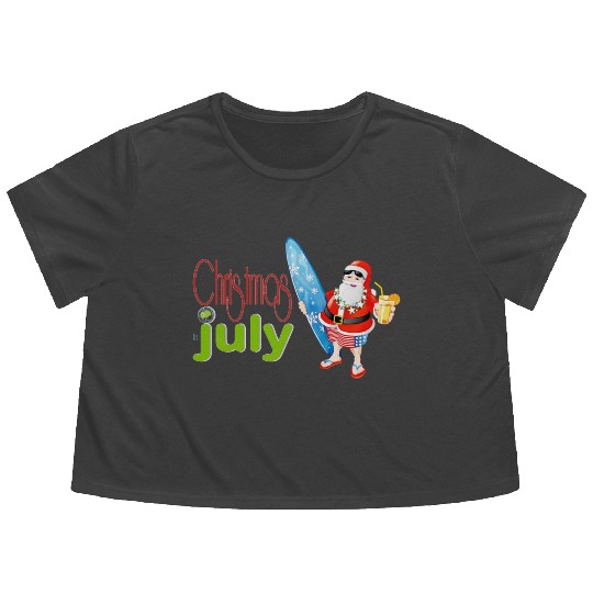christmas in july Flowy Cropped Tees