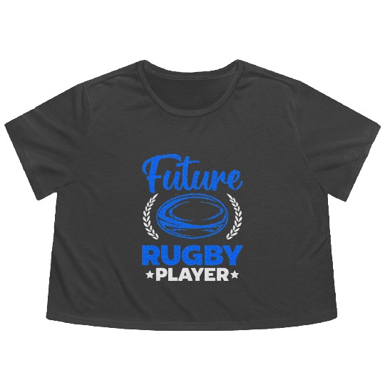 Future Rugby Player Newborn Rugby Baby Flowy Cropped Tees