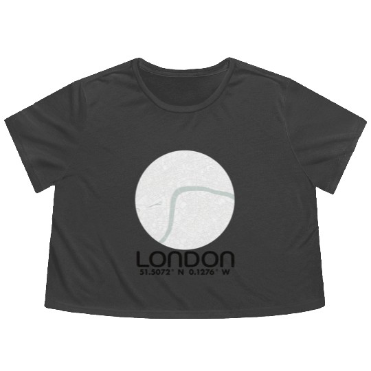 London Map with GPS location Flowy Cropped Tees