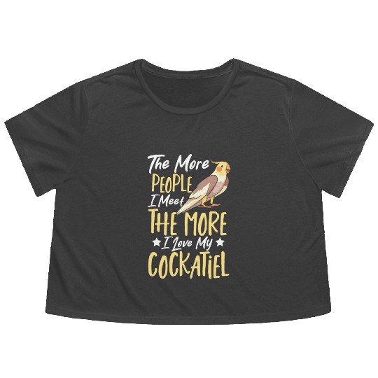 Parakeet Parrot Lover Cockatiel Bird Mom Flowy Cropped Tees