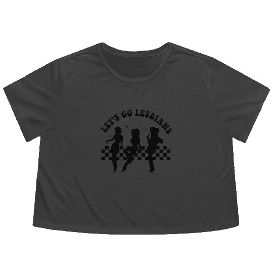 Let's Go Lesbians Subtle Lesbian Flowy Cropped Tees