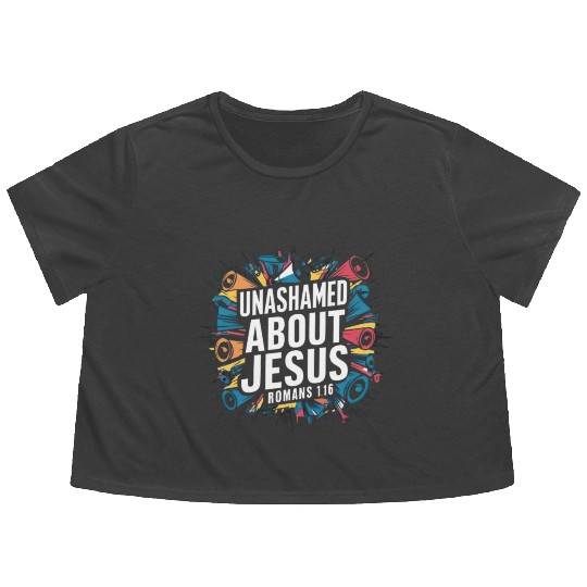 Unashamed About Jesus Flowy Cropped Tees