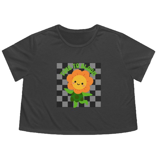 Time to Bloom: Floral Print Design Flowy Cropped Tees