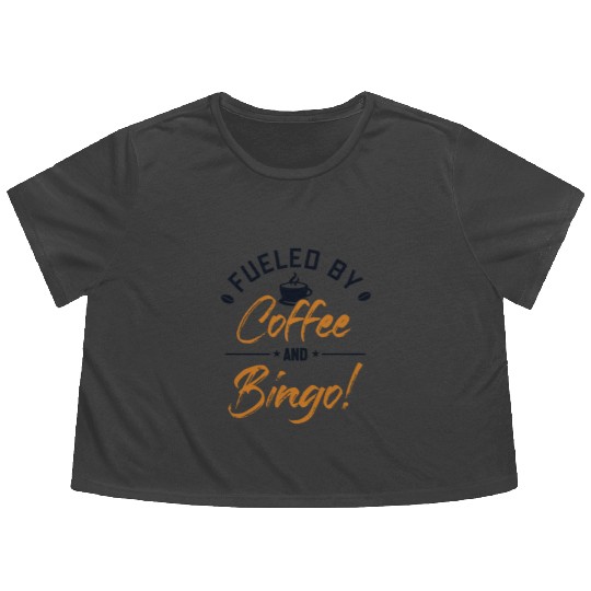 Fueled by Coffee and Bingo Caller Daubers Flowy Cropped Tees