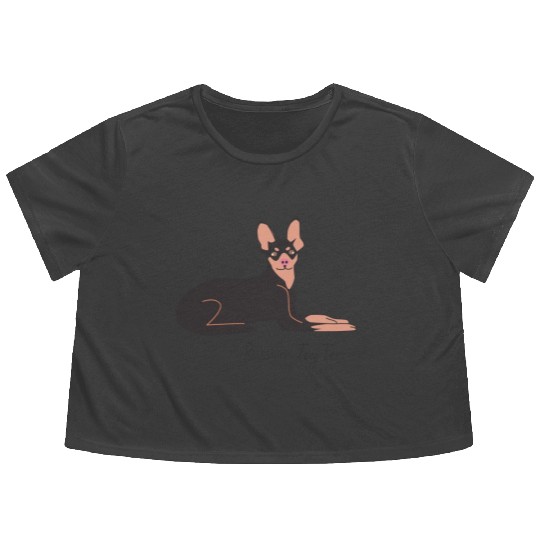 Russian Toy Terrier Flowy Cropped Tees
