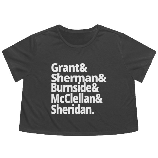 US Civil War History Union Army Generals Grant Flowy Cropped Tees