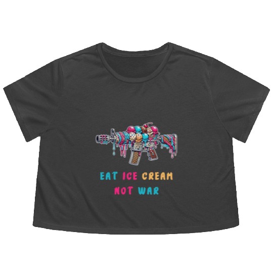 Ice cream not of war Flowy Cropped Tees