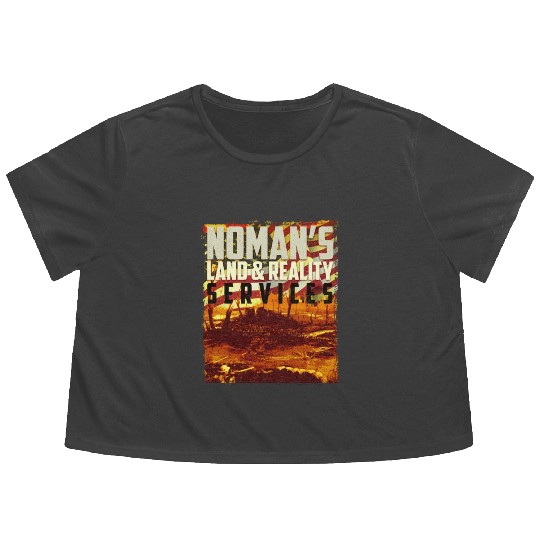 No Man's Land And Realty Services Military History Flowy Cropped Tees