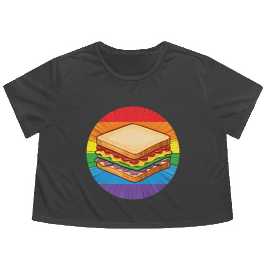 LGBTQ Sandwich Flowy Cropped Tees