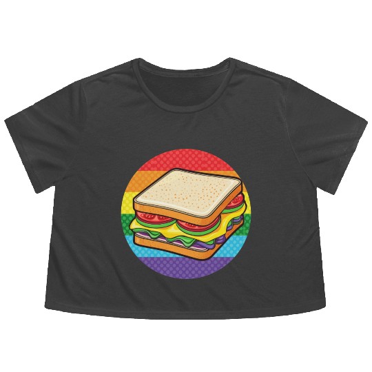 LGBTQ Sandwich Flowy Cropped Tees
