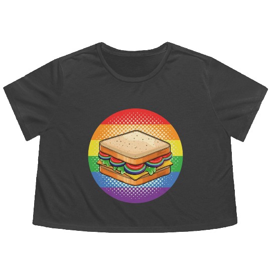 LGBTQ Sandwich Flowy Cropped Tees