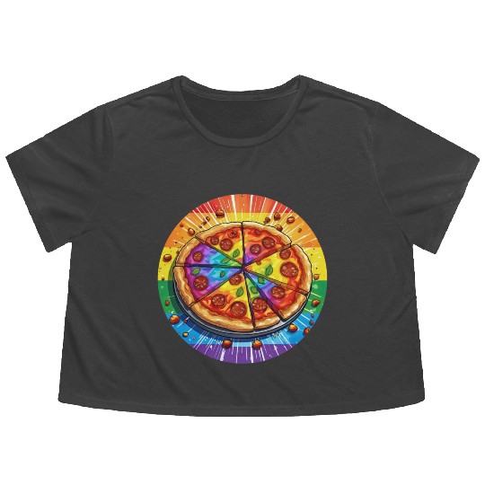 LGBTQ Pizza Flowy Cropped Tees