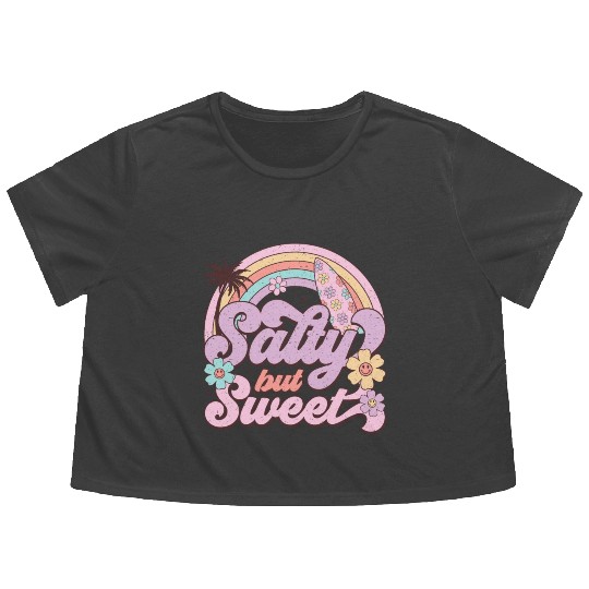 Salty butt Sweet Flowy Cropped Tees