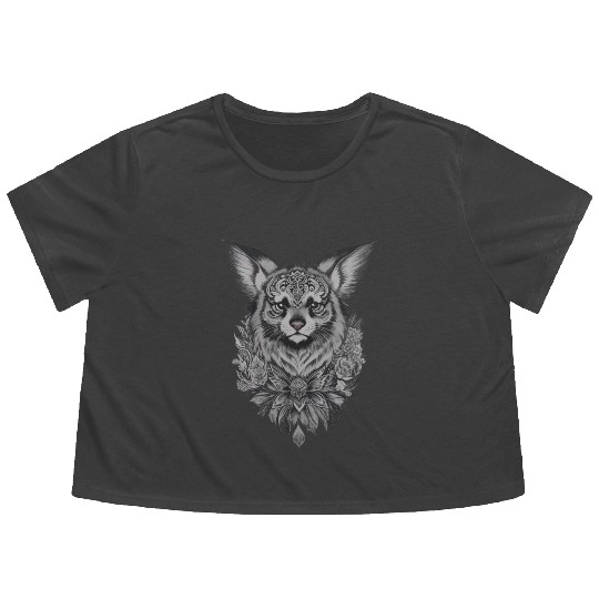 Animal Tattoo Design Flowy Cropped Tees