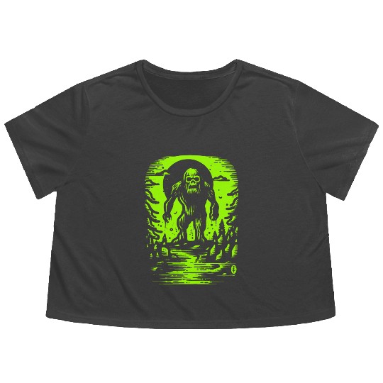 Bigfoot is Alive and Not Nice Flowy Cropped Tees