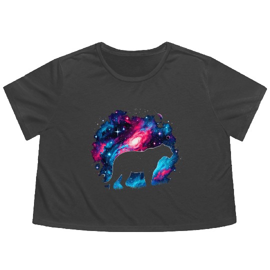 Cool Galaxy Graphic Space Art Flowy Cropped Tees