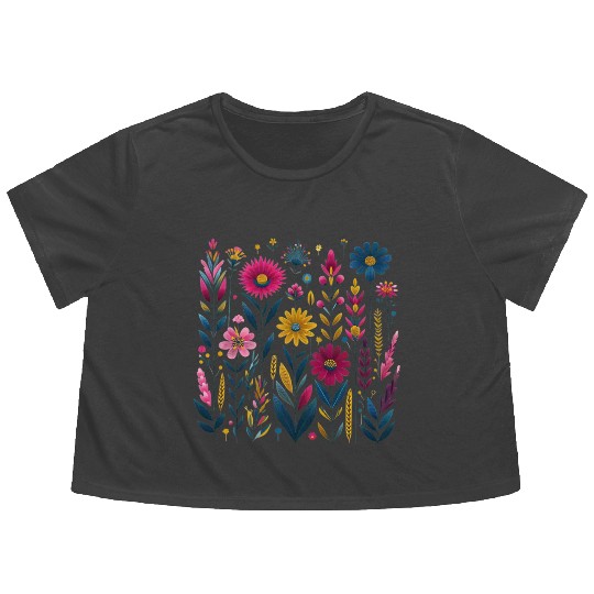Wildflower Vintage Summer Premium Flowy Cropped Tees
