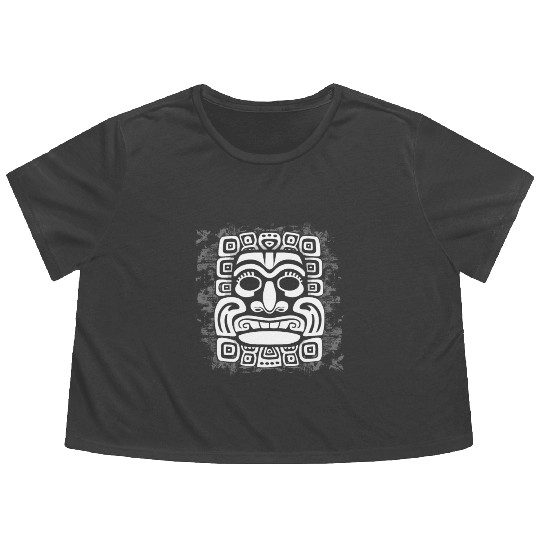Maya God Mayan Mythology Kauil Mask Flowy Cropped Tees