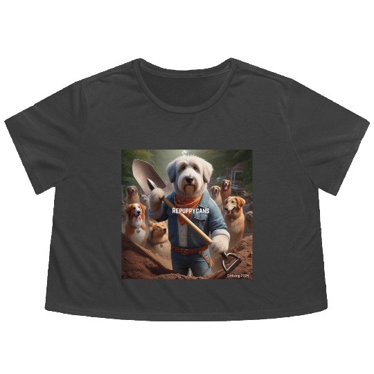 Funny and cute animal or pet Republican Flowy Cropped Tees