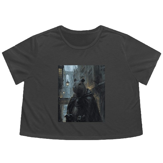 Funny Graphic Capybara Gifts Flowy Cropped Tees