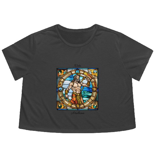"Poseidon" church window design Flowy Cropped Tees