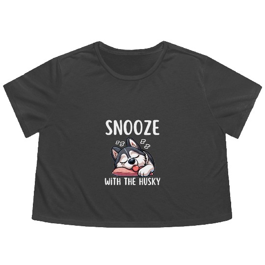 Snooze with the husky |Snooze Mode Husky Edition Flowy Cropped Tees